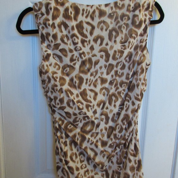 Ann Taylor Leopard-Print Silk Sleeveless Blouse - Picture 4 of 4